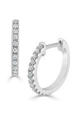 ravishing silver round baby huggie hoop earrings